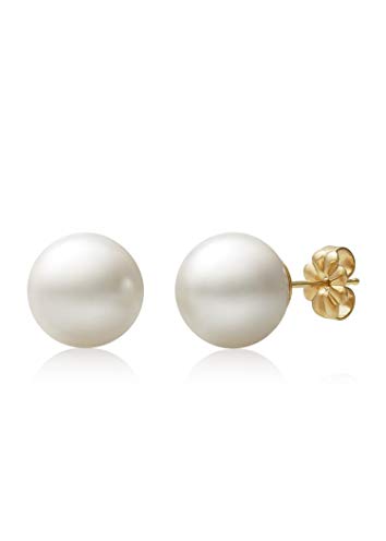14K Gold AAA Quality Cultured Freshwater Pearl Stud Earrings