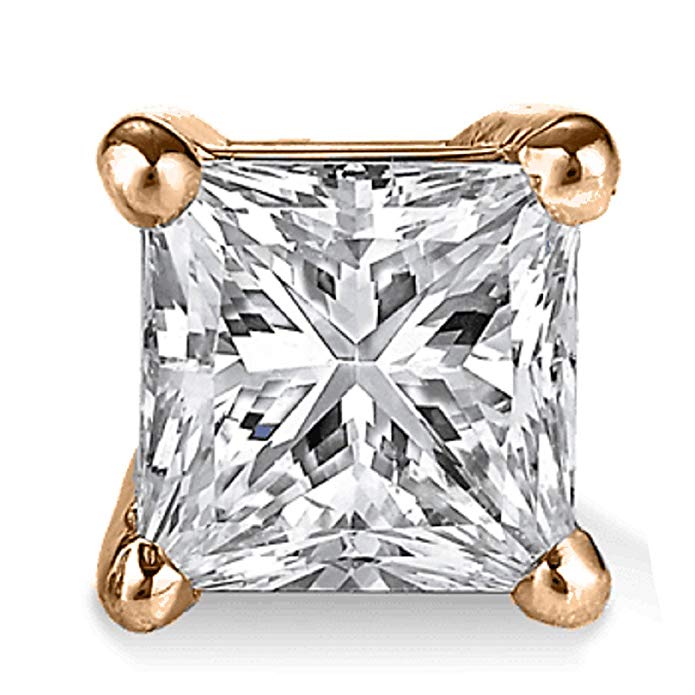 PARIKHS Princess Single Diamond Stud Popular Quality in White - Yellow - Rose Gold