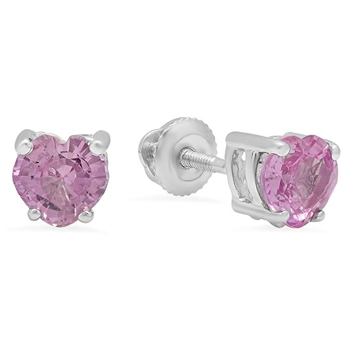 14K White Gold Ladies Stud Earrings