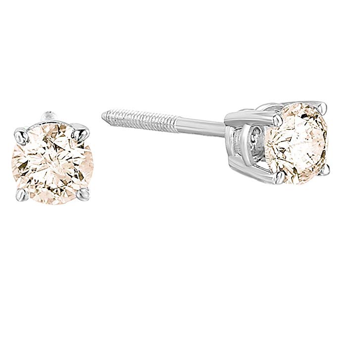 3/4 CT SI2-I1 Clarity AGS Certified Diamond Stud Earrings 14K White Gold
