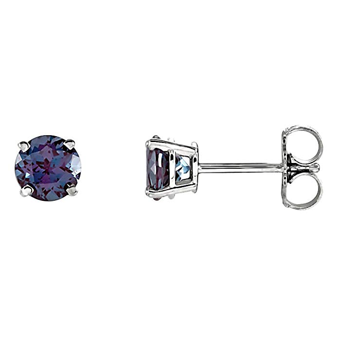Prong Set 3.0mm 0.20 cttw Full Color Change Chatham Created Alexandrite Stud Earrings