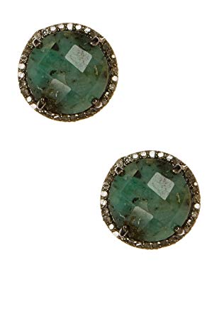 Emerald and Champagne Diamond Echo Earrings