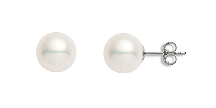 White Freshwater Cultured Pearl Stud Earrings (12-13mm)
