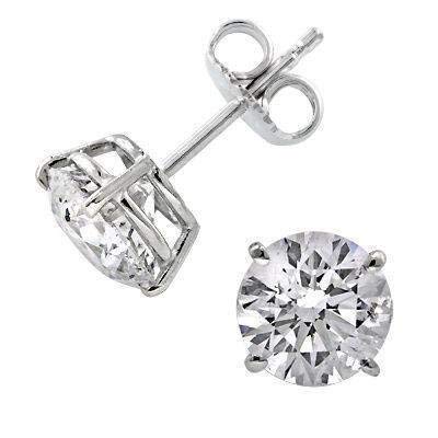 0.44 Ct Round Cut Diamond Stud Earrings