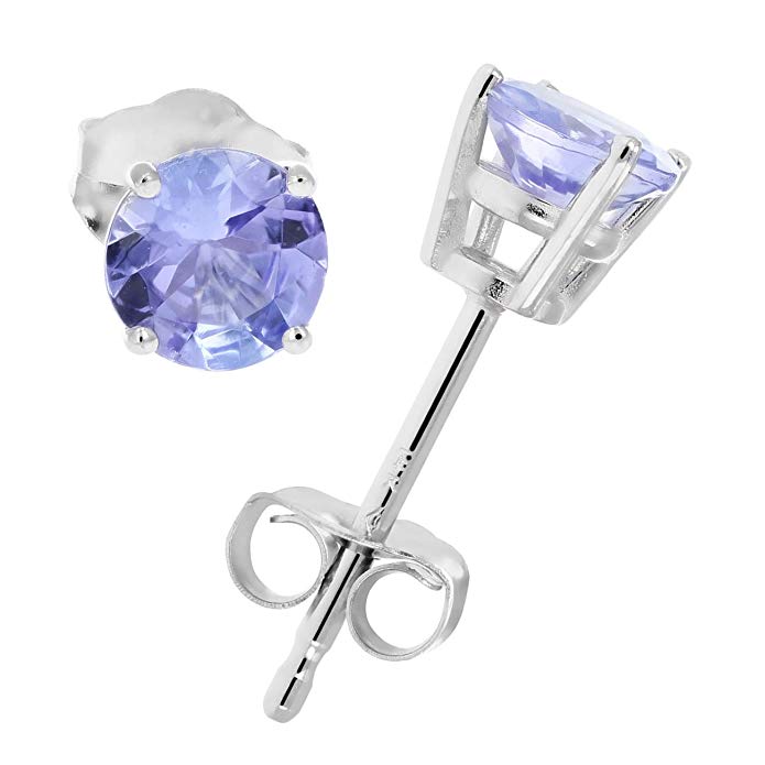 14K Gold Tanzanite Stud Earrings (1/2 cttw)