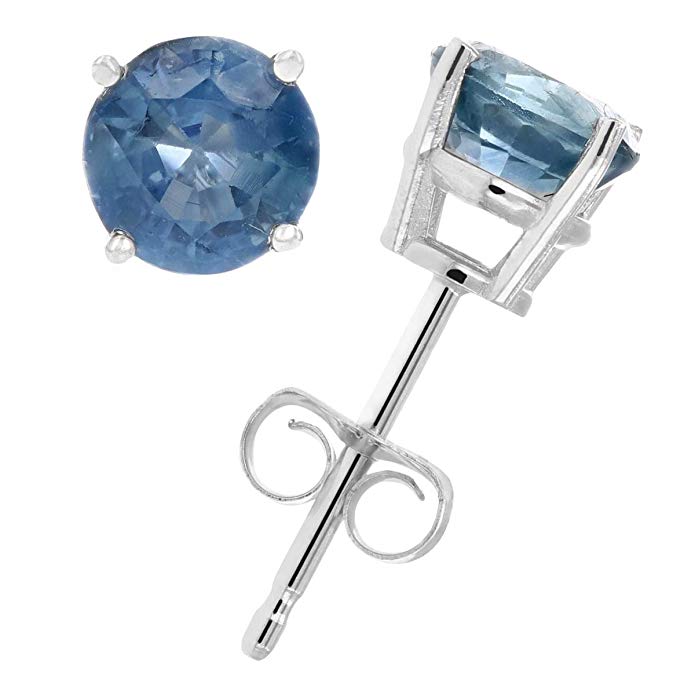 14K Gold Blue Sapphire Stud Earrings (1 cttw)